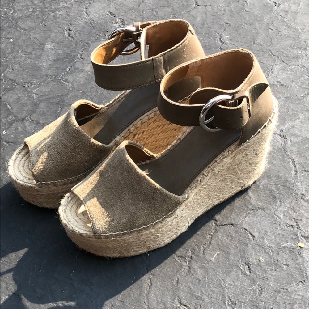 Marc Fisher suede & leather Wedge Sandal.